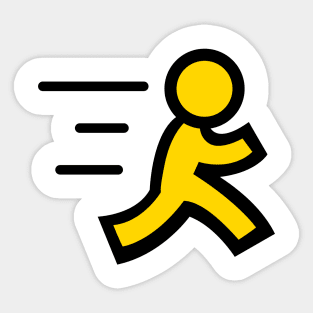 AOL man running Sticker